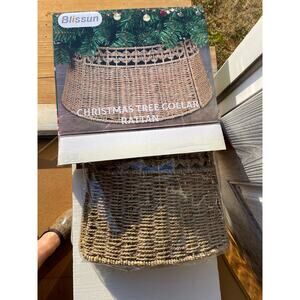 New Natural Rattan Christmas Tree Collar
